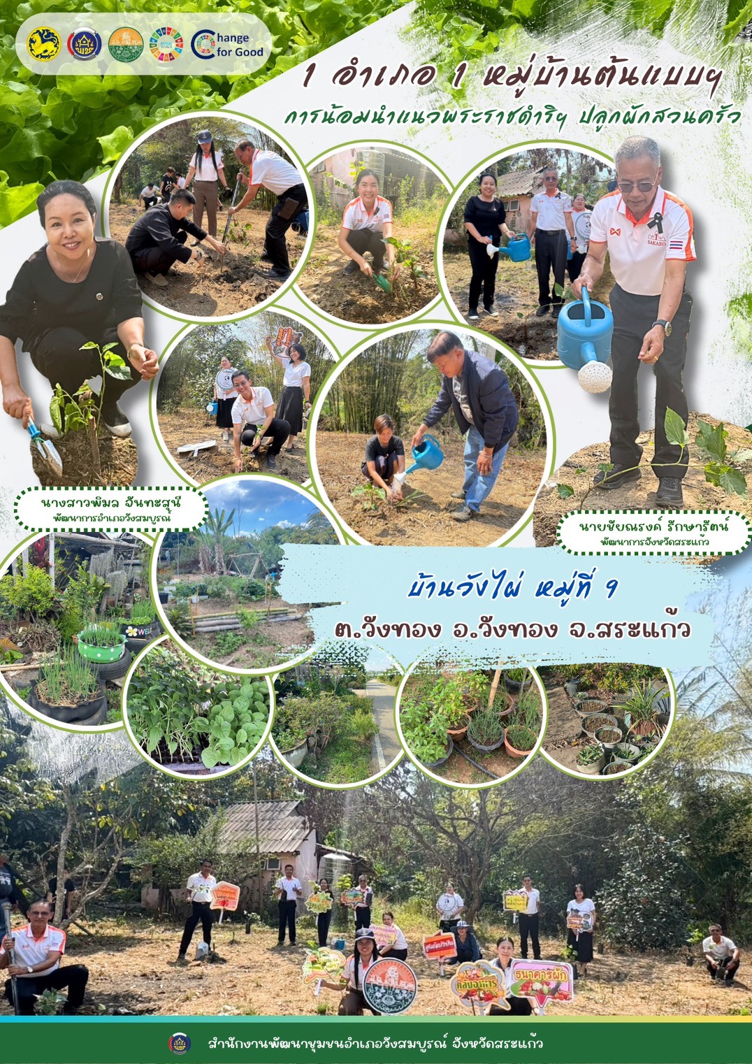การน้อมนำแนวพระราชดำริฯ ปลูกผักสวนครัว ปีงบประมาณ พ.ศ. 2569 “1 อำเภอ 1 หมู่บ้านต้นแบบ ฯ”